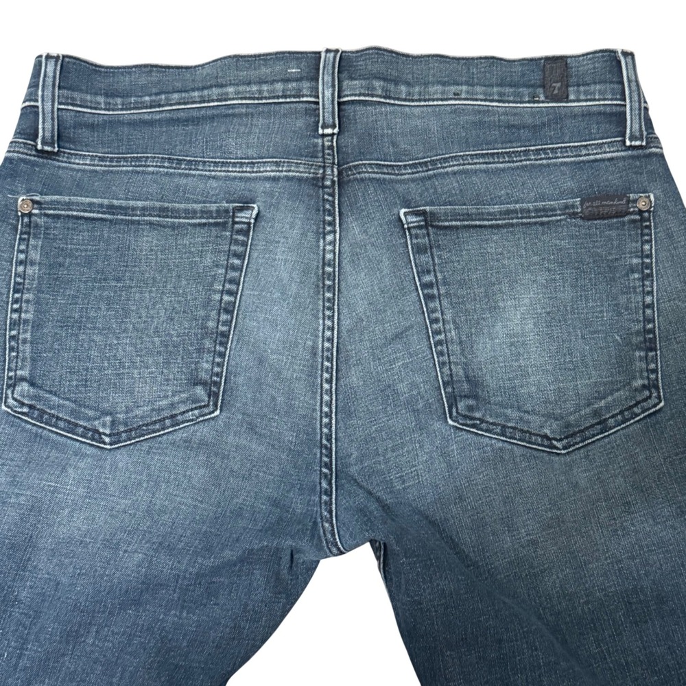 7 For All Mankind Slimmy Slim Fit Jeans Mens 34 Medium Wash Denim Stretch - Picture 8 of 8